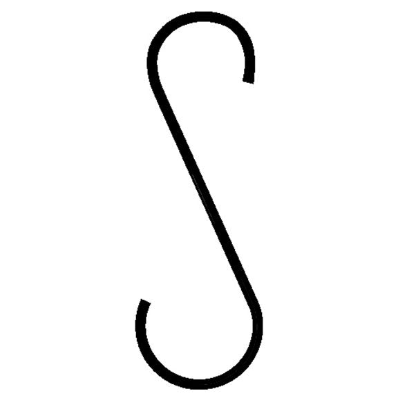 Border Concepts S Hook, Black, 12 Inches